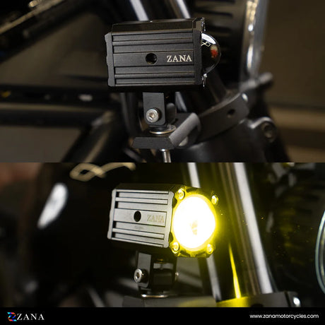 ZANA Fog Light ZFL-20 Universal LED Motorcycle Fog Lights with Dual Colour Beam, CNC Aluminium Body and IP68 Waterproof Design | Legendary Custom