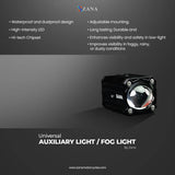 ZANA Fog Light ZFL-20 Universal LED Motorcycle Fog Lights with Dual Colour Beam, CNC Aluminium Body and IP68 Waterproof Design | Legendary Custom