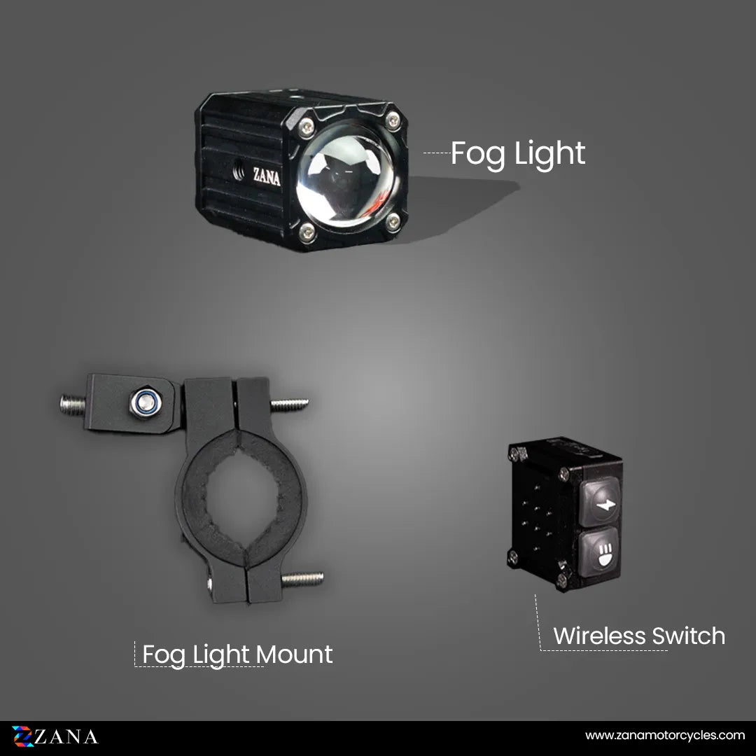 ZANA Fog Light ZFL-20 Universal LED Motorcycle Fog Lights with Dual Colour Beam, CNC Aluminium Body and IP68 Waterproof Design | Legendary Custom