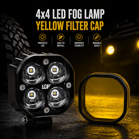 LGP yellow filter cap for 4x4 LED fog light pack of 2

