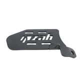 MotoCare left foot rest installed on Yezdi Adventure motorcycle improving rider comfort and ergonomic riding position