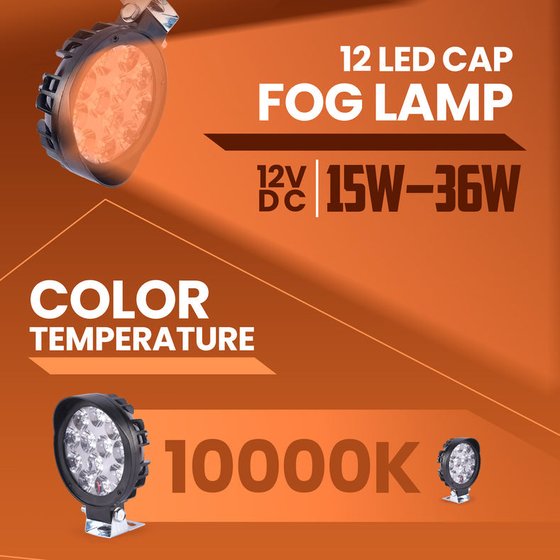 LGP 12 LED fog lamp installed on motorcycle front view