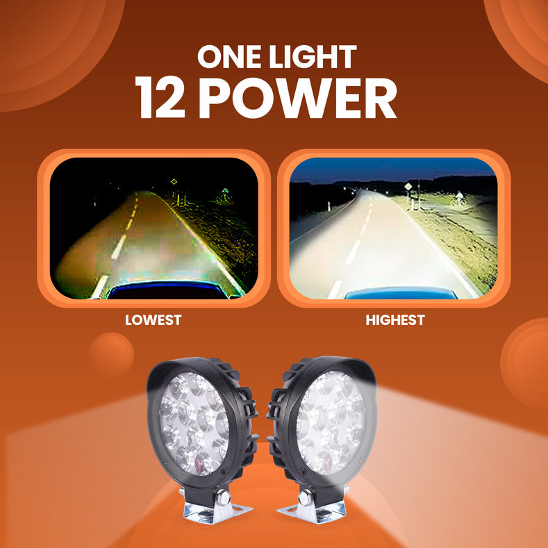 LGP 12 LED fog lamp installed on motorcycle front view