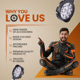 LGP 12 LED fog lamp installed on motorcycle front view