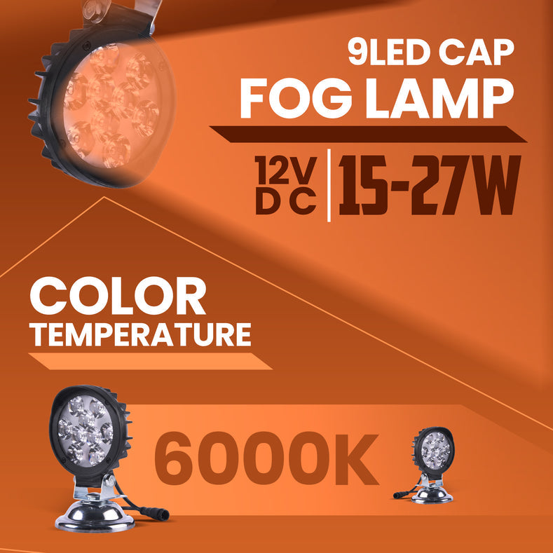 LGP 9 LED fog lamp installed on motorcycle front view