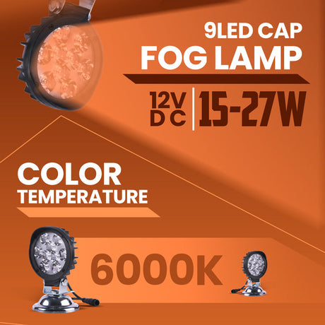 LGP 9 LED fog lamp installed on motorcycle front view