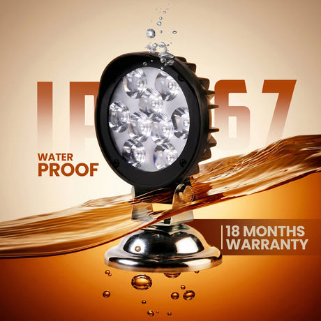 LGP 9 LED fog lamp installed on motorcycle front view
