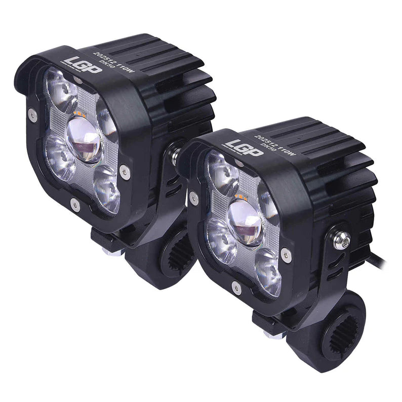 LGP DK50 110W high power dual color yellow white waterproof motorcycle spotlight