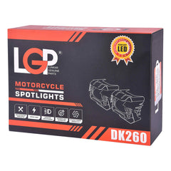 LGP DK260 60W fog lamp installed on motorcycle crash guard