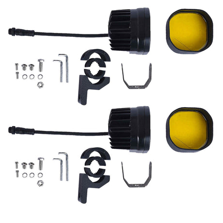 LGP DK40 LED fog lamp installed on motorcycle front guard