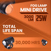 LGP Mini Drive LED fog lamp installed on motorcycle