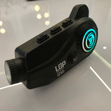 LGP G10 Bluetooth helmet headset with 2K action camera mounted on helmet