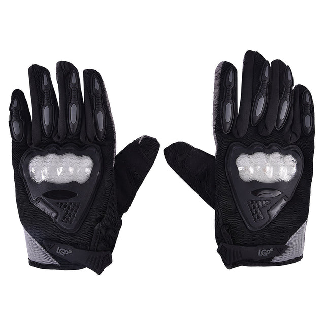 LGP Riding Gloves 035 black full finger biker gloves