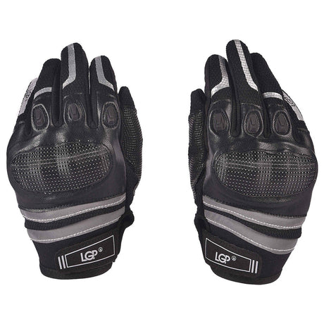 LGP Riding Gloves 045 for Bike & Motorcycle Riders | Full Finger Protective Biker Gloves with Anti-Slip Grip for Touring, Racing & Daily Riding