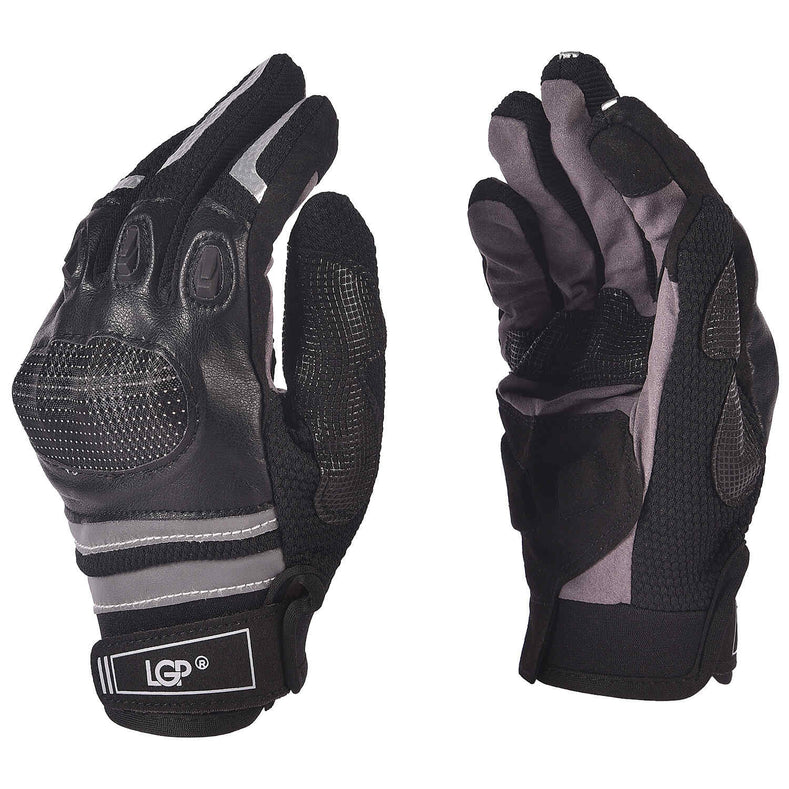 LGP Riding Gloves 045 for Bike & Motorcycle Riders | Full Finger Protective Biker Gloves with Anti-Slip Grip for Touring, Racing & Daily Riding