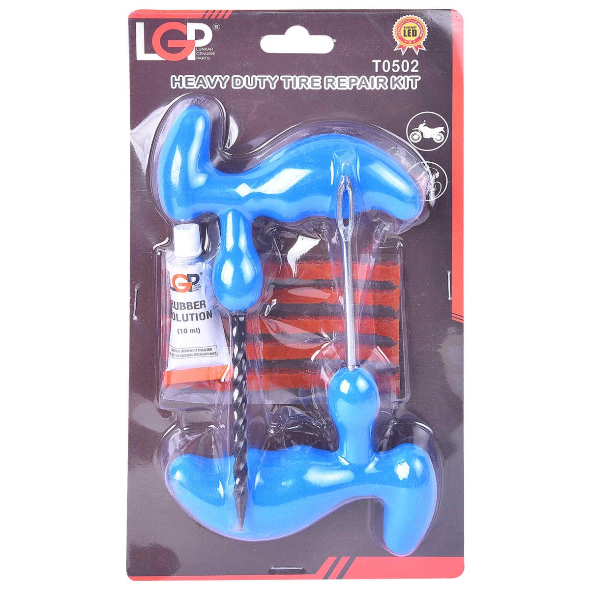 LGP T0501 heavy duty tubeless tyre puncture repair kit for car bike SUV ATV

