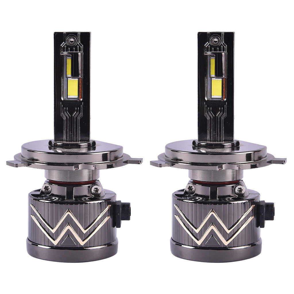H4 LED Headlight Bulb 200W 20000LM installed in car headlamp