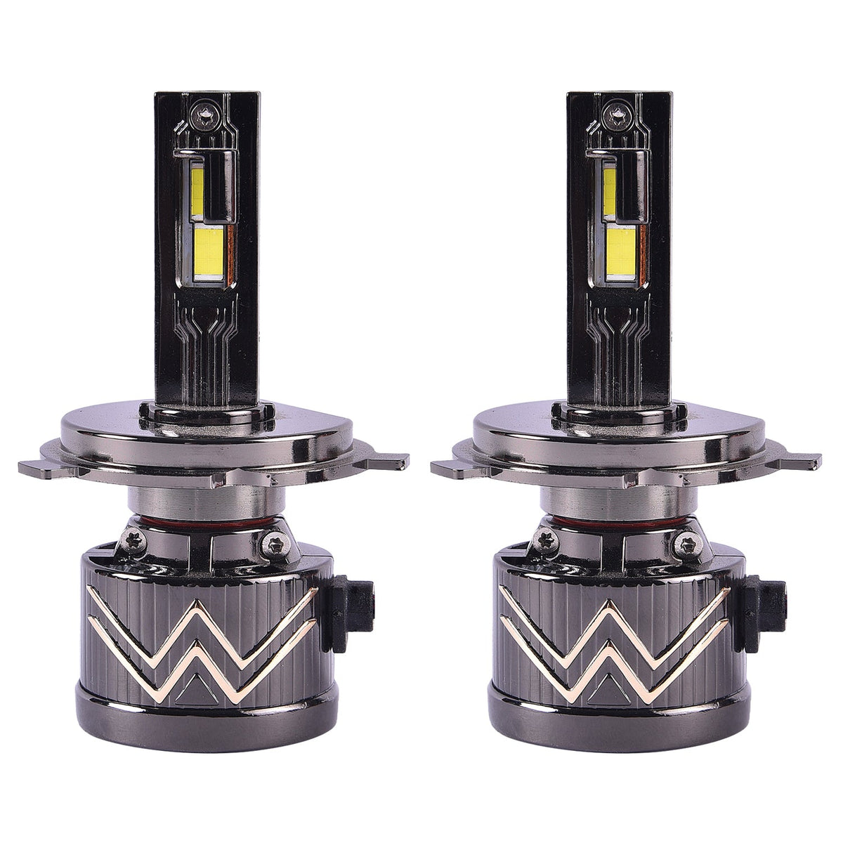 H4 LED Headlight Bulb 200W 20000LM installed in car headlamp