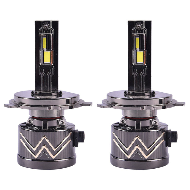 H4 LED Headlight Bulb 200W 20000LM installed in car headlamp