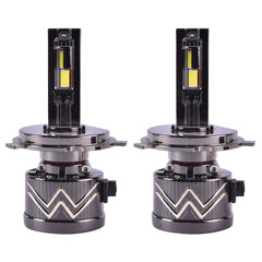 H4 LED Headlight Bulb 200W 20000LM installed in car headlamp