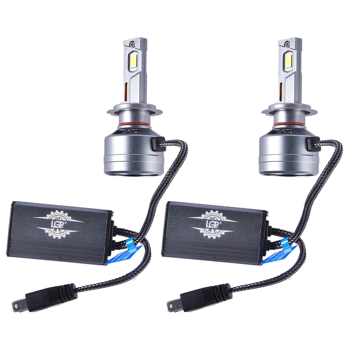 LGP H7 LED Headlight Bulb 300W 30000LM installed in car headlamp