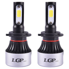 LGP H7 LED Headlight Bulb 72W 9000LM installed in car