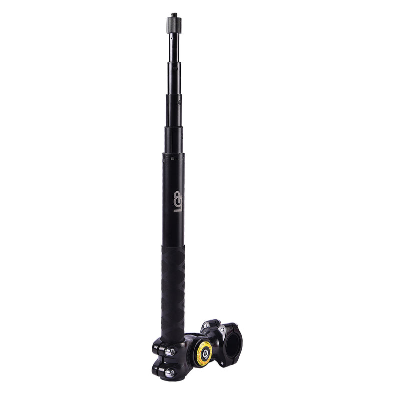 Brand LGP invisible camera stick with extension pole mounted on bike handlebar for action camera recording