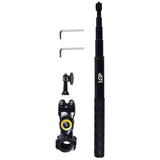 Brand LGP invisible camera stick with extension pole mounted on bike handlebar for action camera recording