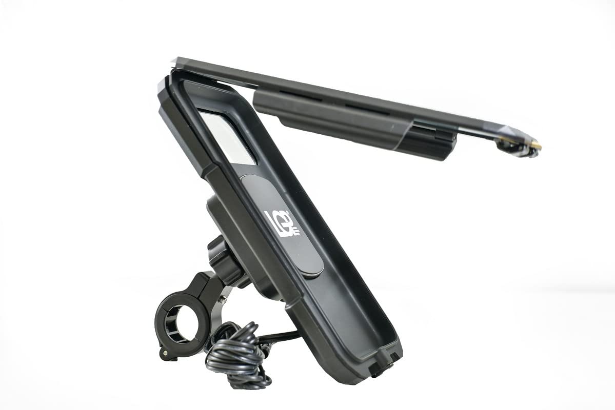 LGP MB11H Waterproof Bike/Motorcycle Mobile Phone Holder with 15W Fast Wireless & USB-C Charging – Handlebar Mount