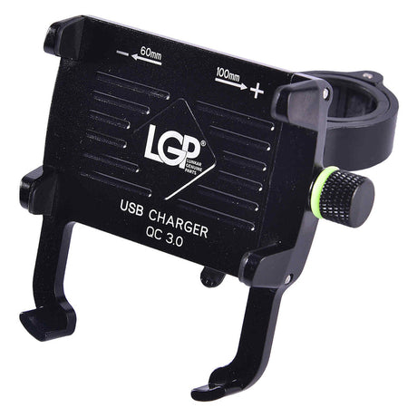 LGP Mobile Holder M6S bike and motorcycle phone holder with USB charger


