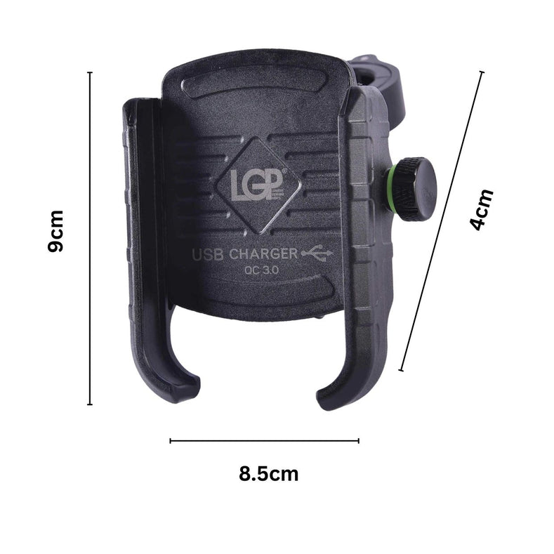 LGP Mobile Holder M8 bike and motorcycle phone mount with USB charger

