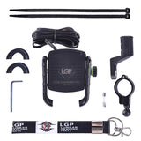 LGP Mobile Holder M8 bike and motorcycle phone mount with USB charger

