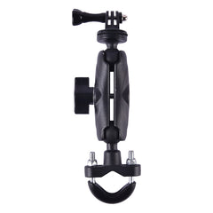 LGP aluminum motorcycle camera mount installed on handlebar