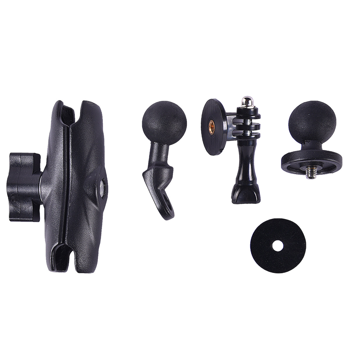 LGP aluminum motorcycle camera mount installed on handlebar