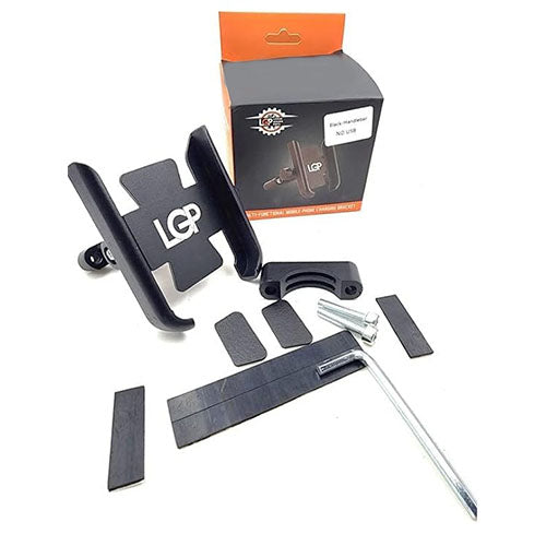 LGP CNC Metal Mobile Phone Holder for Bike – 360° Handlebar Mount Stand (Without Charger)
