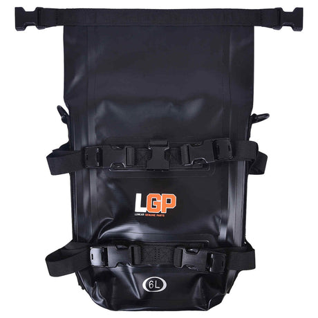 LGP 6L motorcycle crash bar side bag mounted on crash bar

