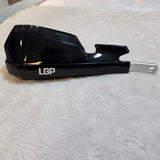 LGP Onyx universal motorcycle hand guards with aluminium mounts black and white installed on handlebars
