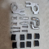 LGP Onyx universal motorcycle hand guards with aluminium mounts black and white installed on handlebars