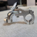 LGP Onyx white motorcycle hand guards with aluminium mounts installed on handlebars