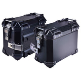LGP 25L aluminium motorcycle pannier box black plane mounted on touring bike