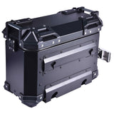 LGP 25L aluminium motorcycle pannier box black plane mounted on touring bike