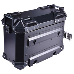 LGP 25L aluminium motorcycle pannier box black plane mounted on touring bike