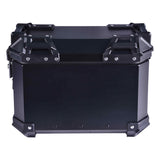LGP 25L aluminium motorcycle pannier box black plane mounted on touring bike