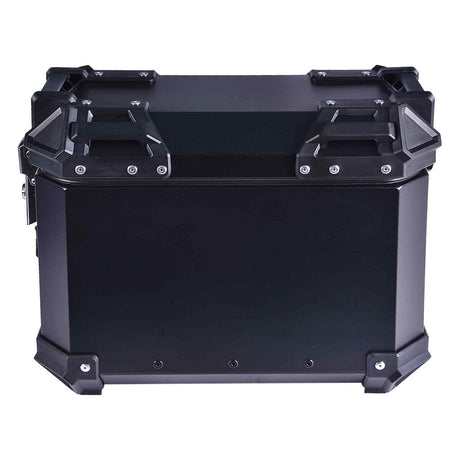 LGP 25L aluminium motorcycle pannier box black plane mounted on touring bike