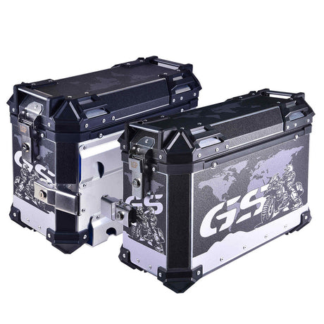 LGP 38L GS sticker aluminium motorcycle pannier box set mounted on adventure bike