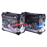 LGP 38L GS sticker aluminium motorcycle pannier box set mounted on adventure bike