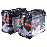 LGP 38L GS sticker aluminium motorcycle pannier box set mounted on adventure bike