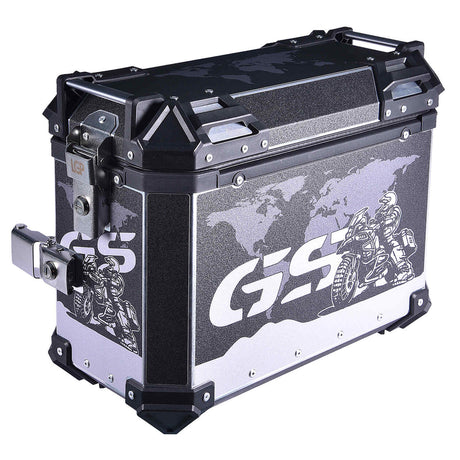 LGP 38L GS sticker aluminium motorcycle pannier box set mounted on adventure bike