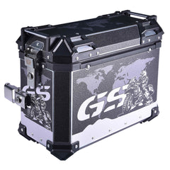 LGP 38L GS sticker aluminium motorcycle pannier box set mounted on adventure bike