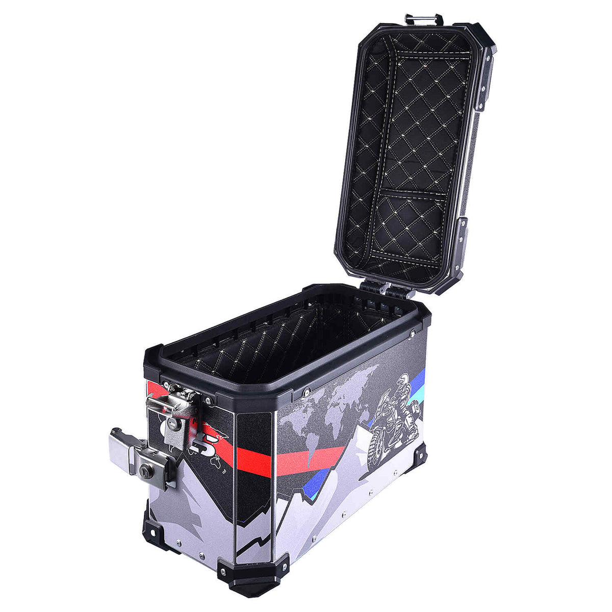 LGP 38L GS sticker aluminium motorcycle pannier box set mounted on adventure bike